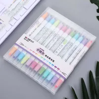 12 Pcs set Japanese Milkliner Pens Milk liner Double Headed Fluorescent Pen Cute Art Highlighter Drawing Mark Pen Stationery