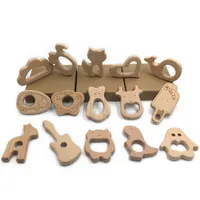 Bambini in legno Bambino Bambini Handmade Teetse Beech Dentizione Animale Grind Holder Nursing Toy Infant Safe Fai da te Legno di legno oltre 100 stili
