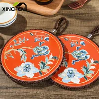 マットパッドXinchenの家庭用品1pc中国風のレトロクリエイティブテーブルマットアートコースターティーカップ食器ホームアクセサリーY201