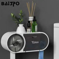 BAISPO Creative Toilet Paper Holder Bathroom Dispenser Storage Box Toilet Roll Holder Portable Plastic Waterproof Tissue Box 220125