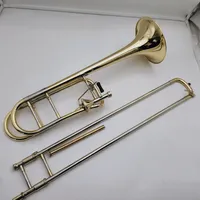 MargeWate Bb-F # Tune Tunor Trenombone Gold Brass Placcato strumento musicale professionale con custodia Golfs Golfs Accessori