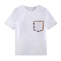 Summer Boys Girls T Shirts Bebé Cuello redondo Camisetas de manga corta Blanco Camiseta de ocio de algodón blanco Niños Tops casuales camisetas Camisa para niños 2-8T