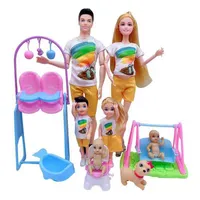 5 인용 가족 커플 조합 = 11.5 "임신 인형 엄마 / 아빠 / 소녀 / 소년 / 아기 자전거 스쿠터 Barbie Game Kids '크리스마스 선물 H1122