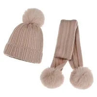 Шапки шляпы осень зима детей шарф воротник мальчики девушки теплые шарики шарф наборы мода хлопчатобумажный ребенок вязаный шляпа
