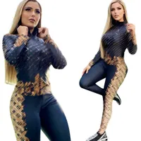 Kadın Eşofmanlar Rahat Moda Sonbahar Bahar Iki Parçalı Jogger Set Tasarımcı Harfler Baskı Vintage Flora Desen Bayanlar Spor Suits Siyah Sweatsuits Artı Boyutu S-2XL