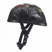 オリジナルの明るいまたはマットの黒いカラスの頭蓋骨のパターンと薄い輪郭のスタイリッシュな半分オートバイのヘルメットTK28