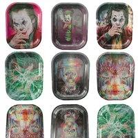 Custom Cigarette Rolling Trays Smoking Cartoon Tray 180mm*140mm Metal Tinplate Dry Herb Handroller Case for Tobacco water pipe Smoke Acessories