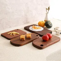 Küche schwarz Walnussgerichte Multi Größen Runder Holz Essen Snackplatten Rechteck Mittagessen Obst Brot Kuchen Tee Platten Pizza-Tabletts