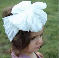 Nette große bogen haarband baby girls kleinkind kinder spitze elastische stirnband geknotete spitze turban head wraps bogenknoten haarschmuck
