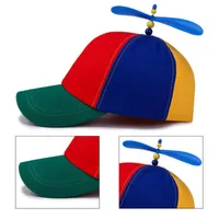 ヘアアクセサリーファッションのカラフルな竹のトンボのパッチワーク野球帽アダルトヘリコプタープロペラ面白い冒険Dad Hat Snapback