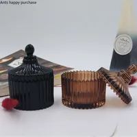 Creative Glass Storage Jar Candle Cup Jewelry Nyckel Försluten klädskåp Möbler Heminredningsflaskor burkar