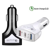 PD 3.0 USB Type-C Car Charger 3-Ports Quick Charge Fast Chargers for Phone Charging Adaptera13434g