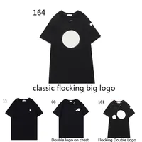 Classic Flocking Label Mens T-shirt geborduurd label TEE France Luxury merk Shirts maat S-XXL