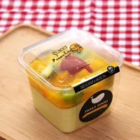 1500 PCS Mini Limpar Square Sobremesa Copos de Plástico Copa Mousse Mousse Jelly Pudding Tiramisu Cup Bolo Sobremesas Recipiente
