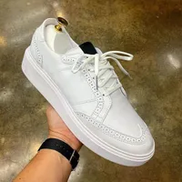 Kwondo x Peaceminusone Daisy Running shoes White Leather Lace Up Low Top Sports Sneakers Outdoor Designers Platform Shoe