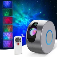 Renkli Yıldızlı Gökyüzü Galaxy Projektör Işık Dönen Su Sallayarak Gece Ses Kontrolü Müzik Çalar Romantik Projeksiyon Lambası 210609