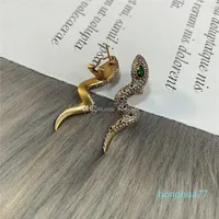 luxury- Vintage Full Diamond Earrings Snake Designer Studs Crystal Charm Rhinestone Charm Jewelry Stamp Printed Women Earrings