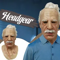 Diğer Olay Parti Malzemeleri Yetişkin Gerçekçi Peruk Büyükbaba Hood Maskesi Komik Yaşlı Adam Süper Yumuşak Yüz Kapak Maskeleri Dekorasyon FacMask