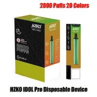 정통 HZKO IDOL PRO 일회용 전자 담배 포드 장치 2800 퍼프 1500mAh 배터리 8ml 미리 페로리지 vape 펜 VS Bang XXL Max