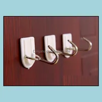Robe Hooks Hardware Bath Home & Garden1800Pcs White Sticky Self-Adhesive Hook For Kitchen Bathroom Tower Holder Hanger Drop Delivery 2021 Y8