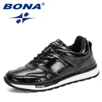 BONA Designers Business Dress Shoes Genuine Leather Formal Office Men Shoes Party Fashion Wedding Man Footwear Trendy 220119
