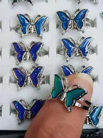 200pcs Mood rings butterfly Jewelry adjustable color changing ring Fashionable rings for men and women