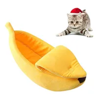 Kennels Pens Banana Cat Bed House Przytulny Oddychający Puppy Poduszki Kennel Ciepłe Przenośne Koszyk Zwierząt Mat Kosz Dla Cats Dog S-XL