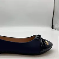 Vår New Women's Fashion Casual Grunt Flat Sole Skor Solid Färg Mångsidig Bow Single Shoes 14 #