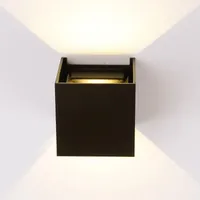 Vägglampor Vattentät Cube Cob Led Light Modern Heminredning Monterad Belysningsarmatur Utomhus Lampa Aluminium 12W