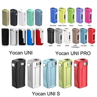 Новые 11 цветов yocan Uni Pro S Box Mod 650mah Предварительный нагревый VV Vape Батарея для всех 510 Тележки для резьбы Cartridgea21a46