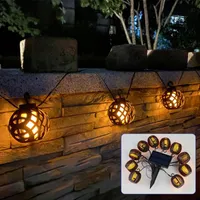 Strings Solar String Light LED Outdoor Fairy Lights Waterproof Flickering Flame Lantern Hanging Lamp 8 Ball For Garden Wedding Garland