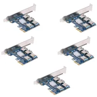 Connecteurs de câbles informatiques PCS PCIe 1 Naar 4 PCI Express 16x Riser Connection PCI-E 1X Externe Slot Adapter Multiplicateur