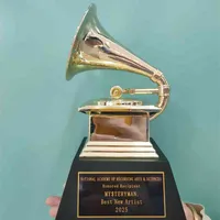 THE GRAMMYS Awards Gramophone Metal Trophy by NARAS Nice Gift Souvenir Collections Free Lettering