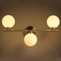 Настенная лампа Nordic Стеклянный шар Светодиодный свет для прикроватной крытый 3W 6W 9W Sconce с G4 лампочковым зеркалом AC110-220V