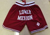 # 33 Lower Merion Basketball Short Stitched High School Lower Merion Red Pocket Shorts