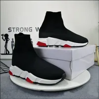 Adam Kadın Rahat Ayakkabılar Çorap 1 2.0 Yürüyüş Ayakkabı Hız Trainer Orijinal Paris Lady Siyah Beyaz Kırmızı Dantel Çorap Spor Sneakers En Kaliteli Çizmeler Temizle Tek Boyutu 35-45