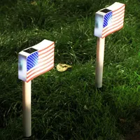 Solar Lights Outdoor US Flag Solar Banner IP65 Waterproof LED Lamp Decorative Garden Patio Pathway Deck Yard265Q