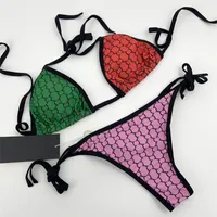 Neueste DegeneR Brief Badeanzug Frauen Stickerei Split Swimsuit Hohe Qualität für Sommer Strand Urlaub Badebekleidung
