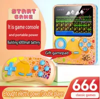 G6 Kids Handheld Video Game Console 3.5 Screen Power Bank Jogo Jogador 666 em 1 Duas GamePad 6000mAh Bateria carregando seu telefone 001