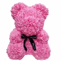 Groothandel grote custom teddy rose beer met doos luxe 3D-beer van rozen bloem kerstcadeau Valentijnsdag geschenk 491 R2