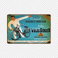 [타퇴리] Velo Solx France 자전거 금속 로그인 사용자 정의 벽 포스터 철 그림 Pub 룸 바 호텔 장식 LTA-2033