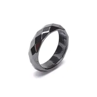 Kluster ringar 1pc Smooth Black Hematite Ring Smycken Par Enkel Gift Unisex Gallstone Fashion Ol Bröllop för Män Kvinnor