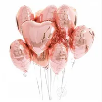 Partigos 18 inch parel roze roze liefde folie hart helium ballonnen bruiloft decor verjaardag baby douche bruiloft supplies y0622