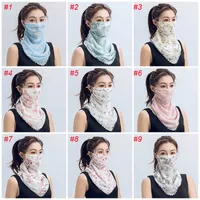 ファッション女性のマスク夏の創造的な日焼け止め模様のシルクシフォン屋外の防風の半分の防塵スカーフ卸売