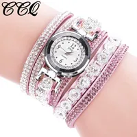 Relógios relógios de relógio set mulheres 5pcs ccq vintage brilhante bracelete pulseira de cristal Dial analógico de quartzo pulso de pulso moda 2021