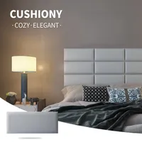 Art3d 4PCS Peel and Sticker Headboard for Full & Queen in White, Sized 25 x 60cm , 3D Soundproof Upholstered Wall Panels
