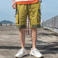 Pantaloni da uomo Color Matching Series2021 Summer Hong Kong Style Beach Shorts Uomo Trend Trend Sottile Casual Streetwear Streetwear Dra Hip Hop Pantaloni