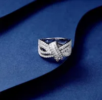 S925 Silber Charme Punk Band Ring mit Diamant und Knotenform für Frauen Hochzeit Schmuck Geschenk Have Stempel PS8823