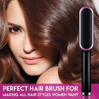 Hair Straightener Brush Electric Heating Ionic Comb Heated Straightening Brush Comb Anti-Burns Straightening & Curling Tool 220120