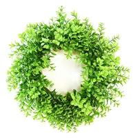 Decoratieve bloemen kransen 1 stks ronde krans kunstmatige groene blad deur huis opknoping muur raam decoratie steun druppel